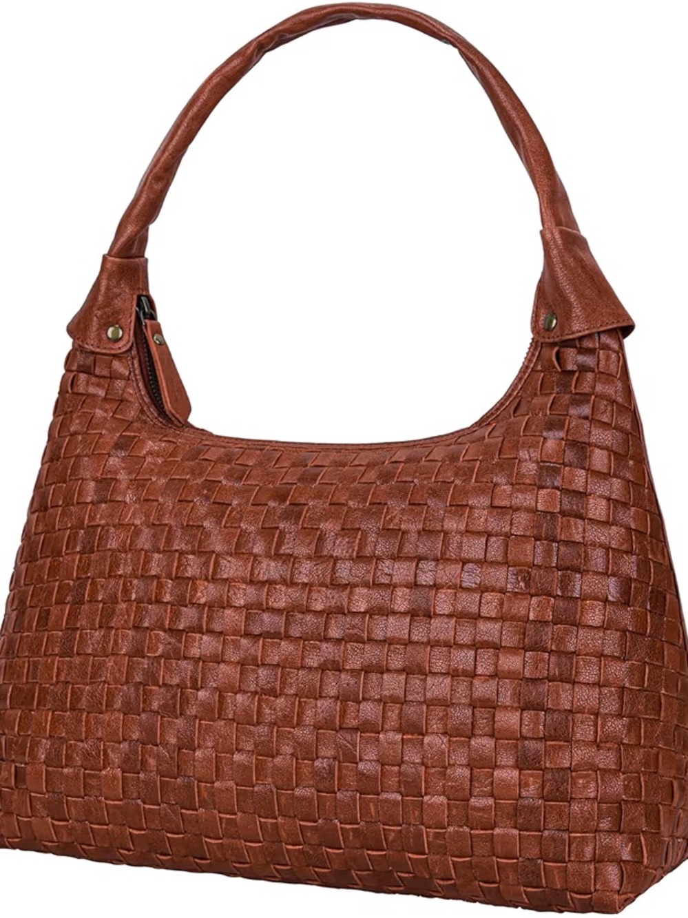 ANTONIO VALERIA Allison Braided Leather Tote Woven Hobo Shoulder Bag